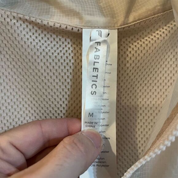 Fabletics Women's Cropped Half Zip Jacket Beige Size M - Picture 4 of 7